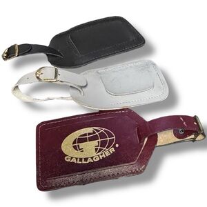 VTG Luggage Tags Gallagher  Black Grey Burgendy Travel Airport Vacation Buckles